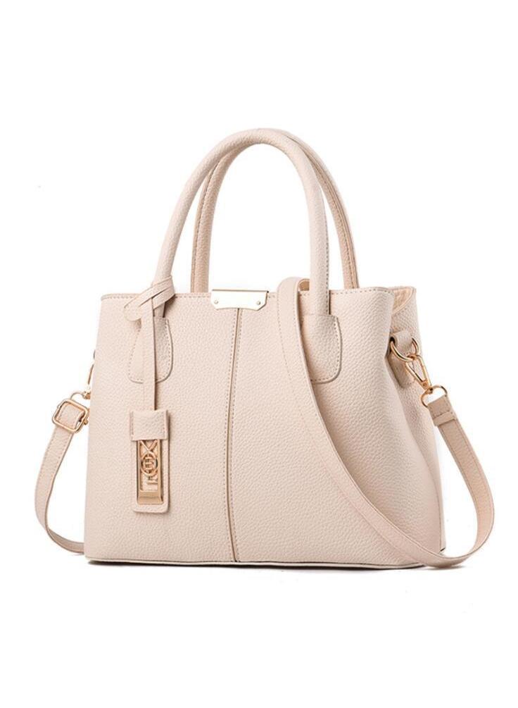 Y&D Leather Satchel Handbag Beige - Image 1