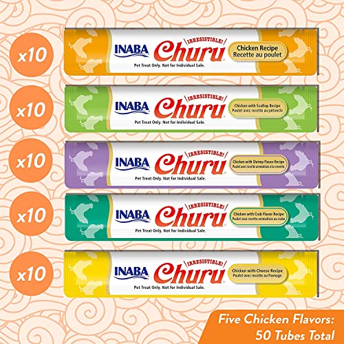 INABA Churu Cat Treats, Grain-Free, Creamy Purée Cat Treat/Topper, Chicken Variety - Image 3