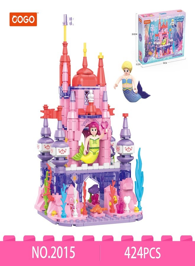 COGO Fairytale Dream | Crystal Crag Coral Castle | Mermaid Princess Fairy Fantasy | Building Block Toy 424 Pieces for Girls & Teens Age 6+ | Creative Brick Kit Construction Toys Gift for Children - Image 2