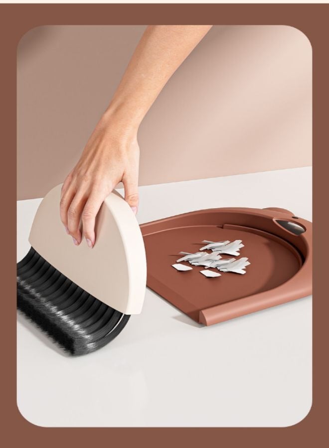 Small broom with dustpan set, keyboard cleaning brush, desktop clutter cleaning brush - Image 1