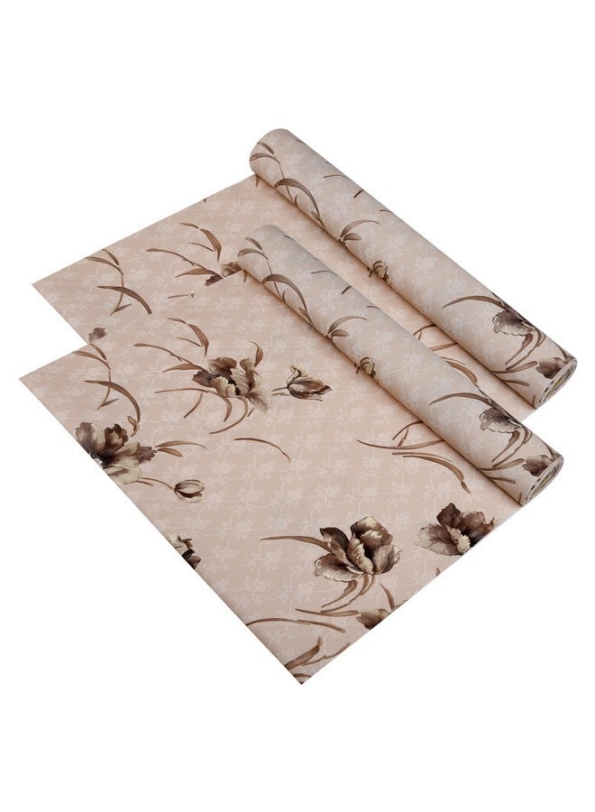 Kuber Industries (2 rolls) Anti Slip Kitchen Shelf Sheets - Waterproof Wardrobe Sheets for Shelves | Cabinet | Drawer | Cupboard - Shelf Liner for Refrigerator (Easy to Cut) (Brown) (5 Mtr) - Image 1