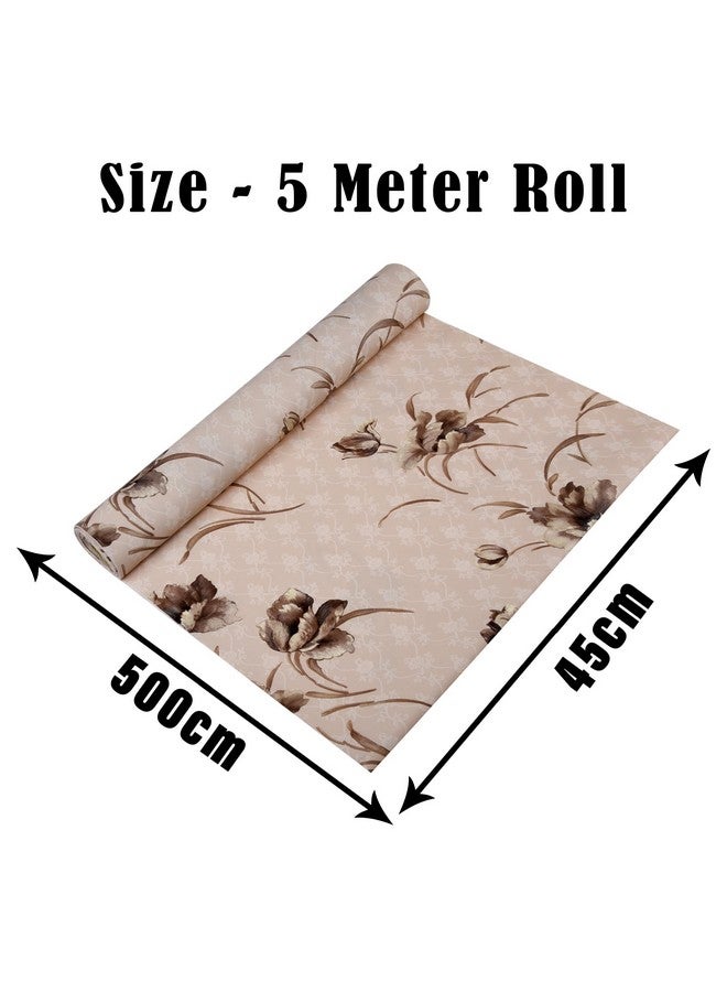 Kuber Industries (2 rolls) Anti Slip Kitchen Shelf Sheets - Waterproof Wardrobe Sheets for Shelves | Cabinet | Drawer | Cupboard - Shelf Liner for Refrigerator (Easy to Cut) (Brown) (5 Mtr) - Image 3