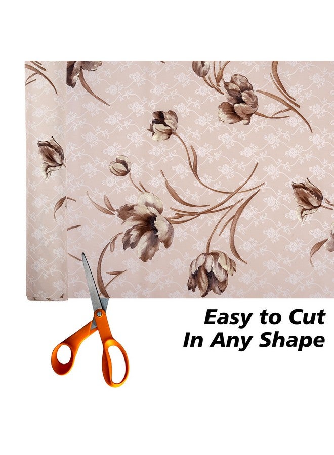 Kuber Industries (2 rolls) Anti Slip Kitchen Shelf Sheets - Waterproof Wardrobe Sheets for Shelves | Cabinet | Drawer | Cupboard - Shelf Liner for Refrigerator (Easy to Cut) (Brown) (5 Mtr) - Image 2