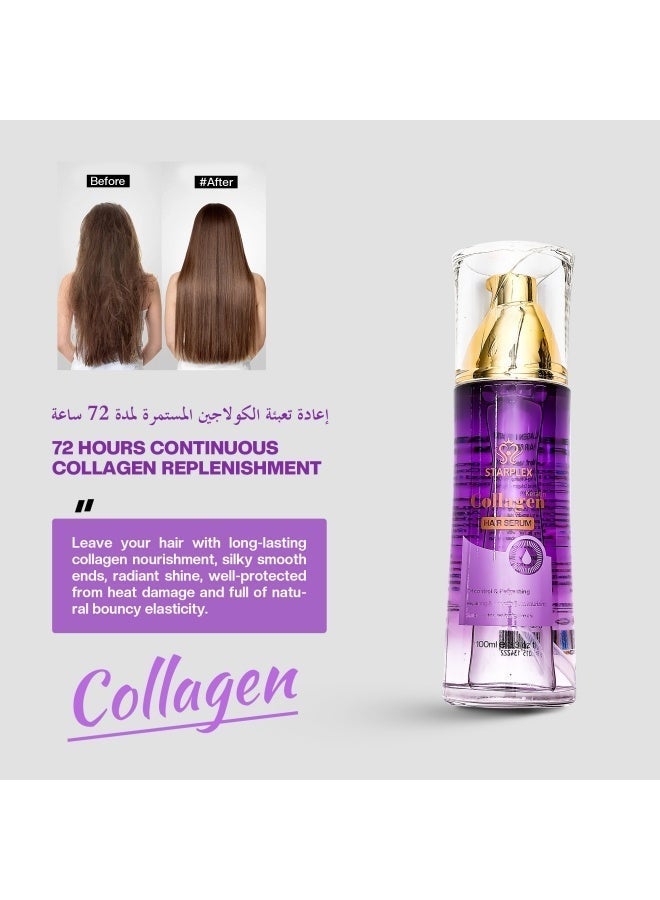 STARPLEX Collagen Leave-in Hair Oil 100ml, 72H Continuous Nourishment, Nano Hydrolyzed Collagen Anti-Frizz Smooth & Shine, Damaged Hair Repair for Dry Split Ends, Heat Protectant Hair Serum, Unisex for Sensitive Scalp - Image 2