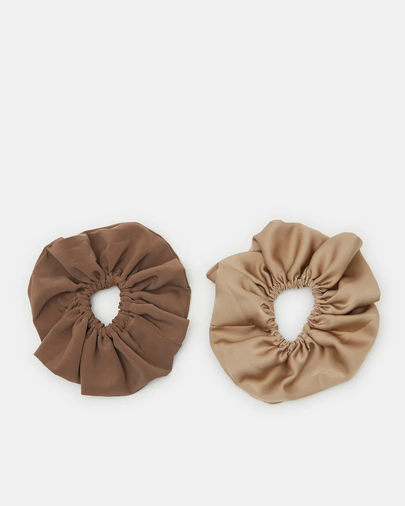 REDTAG Women Assorted Printed Hair Scrunchy Set (2 Piece)