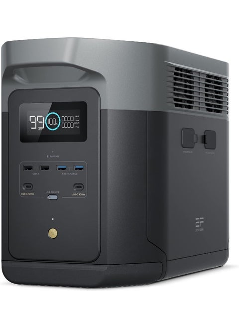 EF ECOFLOW Portable Power Station DELTA 2 Max, 2400W LFP Solar Generator, Full Charge in 1 Hr, 2048Wh Solar Powered Generator for Home Backup (Solar Panel Optional)