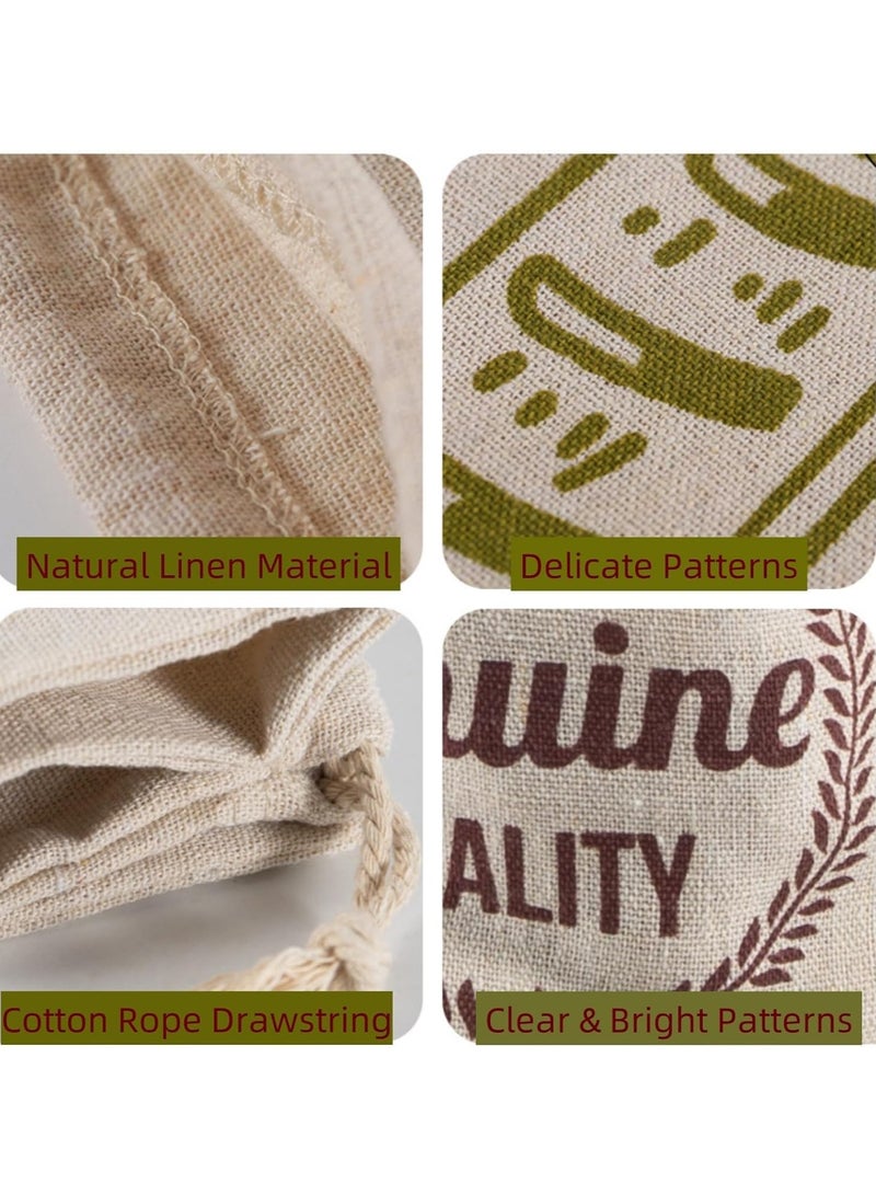 SYOSI 2-Pack Linen Bread Bags - Unbleached Reusable Burlap Storage Bags for Sourdough Loaves, Pastries, Baguettes, and Picnic & Camping Food - Image 2