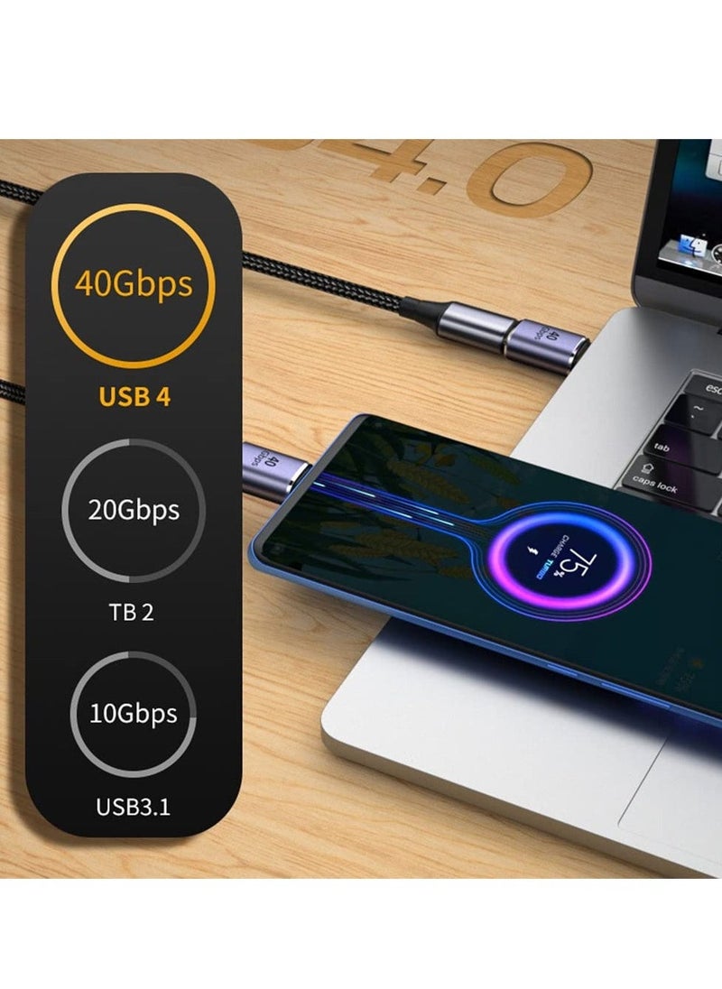 Excefore Magnetic Connector, 140W 40Gbps USB4 Type C Male to Female Adapter, Power Data 8K Video, Suitable for Laptop Phone - Image 3