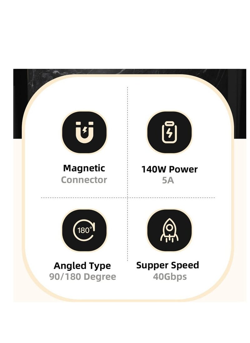Excefore Magnetic Connector, 140W 40Gbps USB4 Type C Male to Female Adapter, Power Data 8K Video, Suitable for Laptop Phone - Image 5