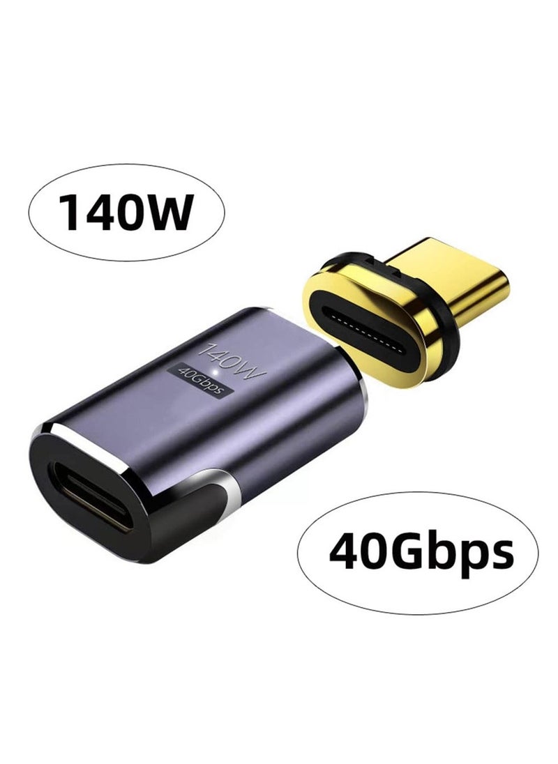Excefore Magnetic Connector, 140W 40Gbps USB4 Type C Male to Female Adapter, Power Data 8K Video, Suitable for Laptop Phone - Image 2