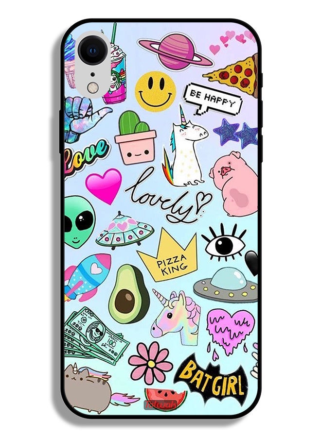 Tolwak Apple iPhone XR Protective Case Lovely Stickers - Image 2
