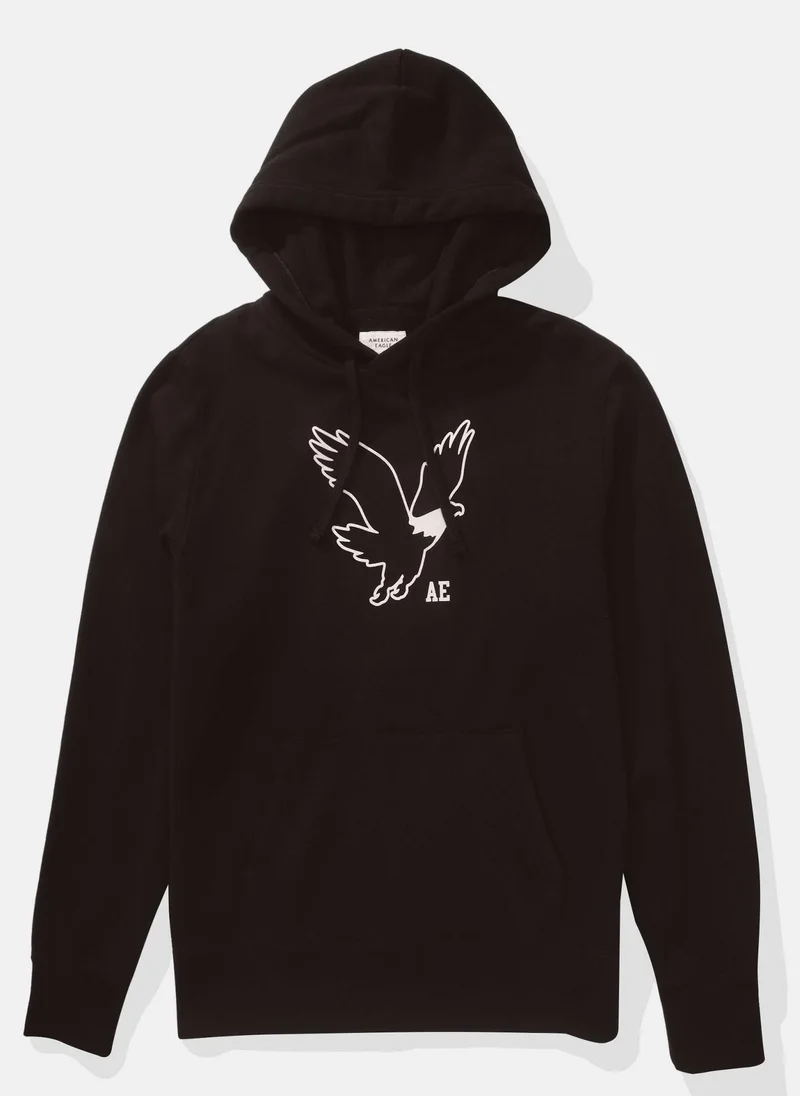 امريكان ايجل Graphic Pocket Deatiled Drawstring Pullover Hoodie