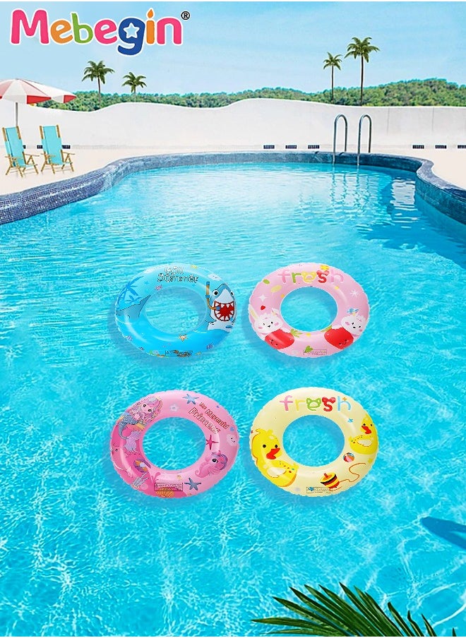 MEBEGIN - 4 PCS 80cm Swimming Rings with Cartoon Patterns, Durable Pool Floaties Toys, Unique Inflatable Pool Float, Fun Water Toys, Pool Party Supplies, Suitable for Pools, Beaches, Parties and Water Sports - Image 1