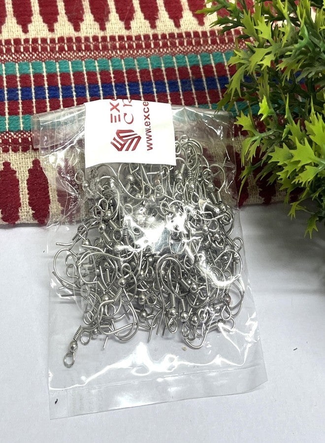 Excellentcrafts 100Pcs Earring Hooks for Jewelry Making � Fish Hook Ear Wires in Gold, Silver, Bronze, Rose Gold, Black � DIY Earring Making Kit for Women, Crafters & Beginners � 50 Pairs (Antique Silver) - Image 5