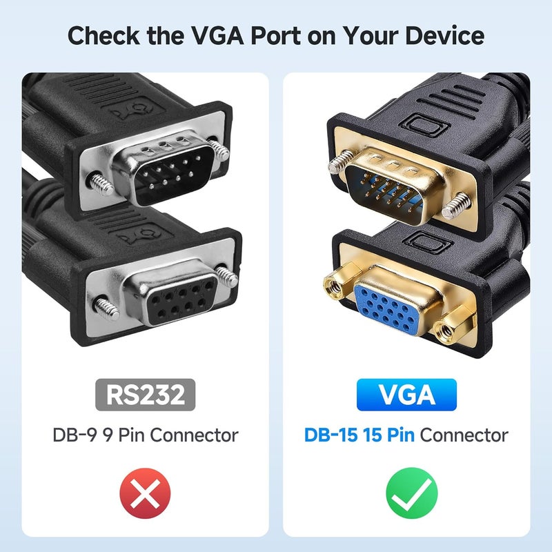 CableMatters VGA Extension Cable (VGA Cable Male to Female) - 10 Feet, Not Dual Male Cord, Not for DB9/Serial Use - Image 4