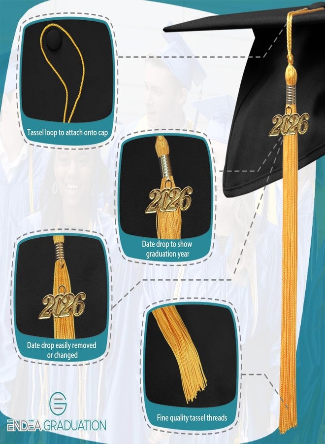Endea Graduation شرابة تخرج إنديا بلون واحد مع قطرة تاريخ ذهبية (ذهبي، 2026) - Image 3