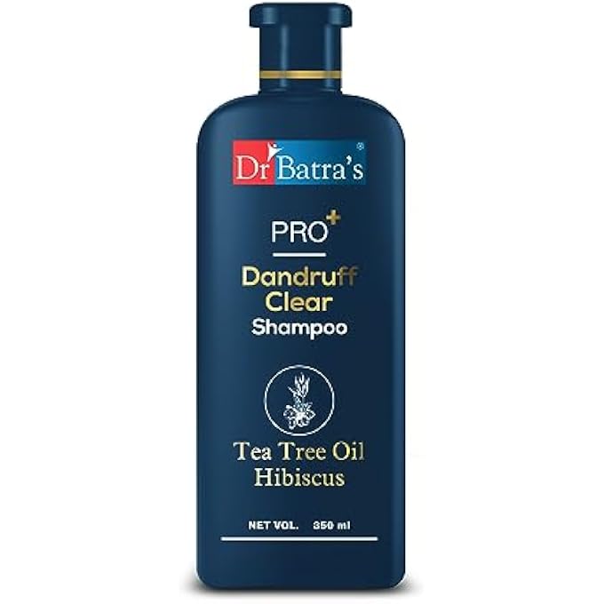 Dr Batra's PRO+ Dandruff Clear Shampoo Removes Dandruff from Source Anti-Dandruff, Doctor Formulated Tea Tree & Hibiscus Extract Sulphate & Paraben Free Helps Reduce Flakes