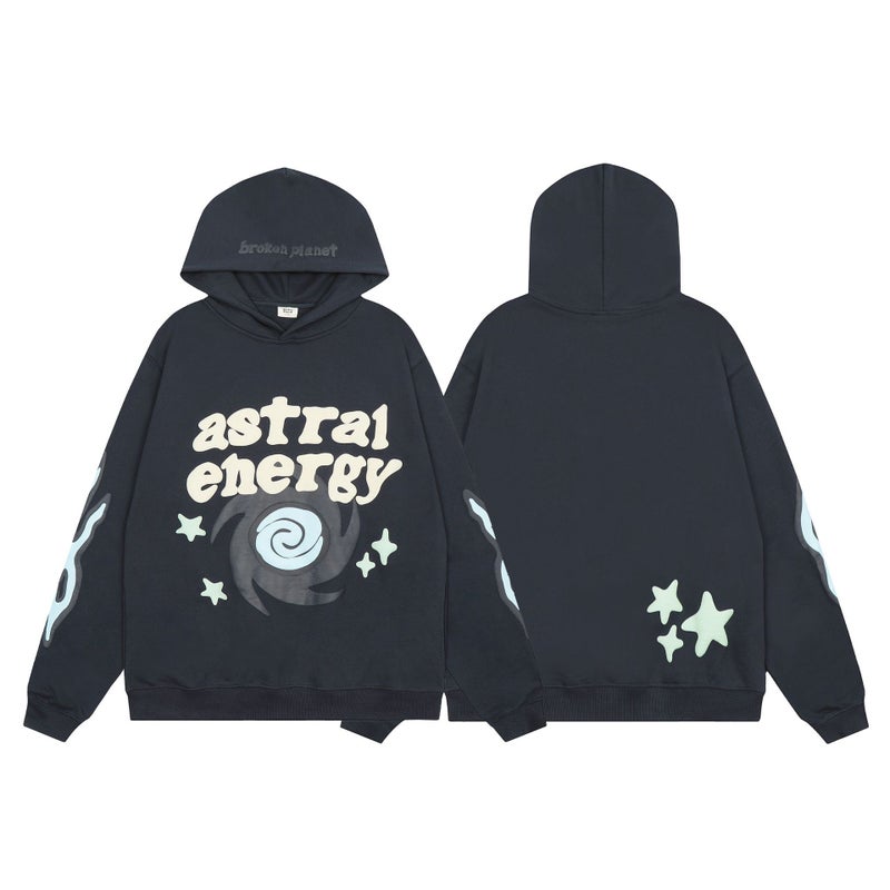 Unisex Basic Letter Hoodie  Sweatpants Set Bp-h219 sweatshirt: navy blue