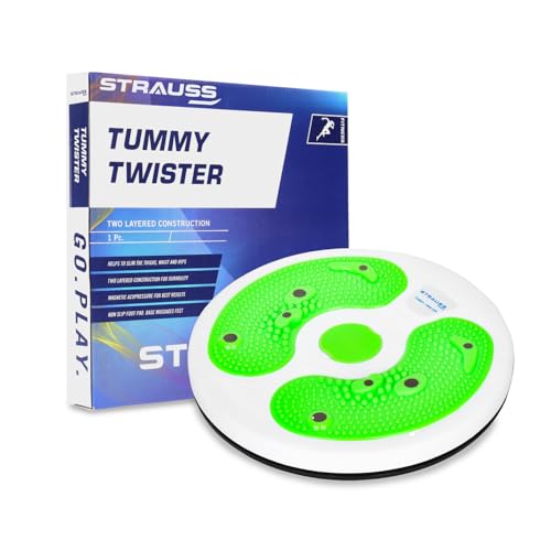 STRAUSS Tummy Twister | Tummy Trimmer, Abs Roller & Shaper for Women & Men | Exercise Machine with Non-Slip Surface | Ideal Equipment for Home Workouts (Green) - Image 1