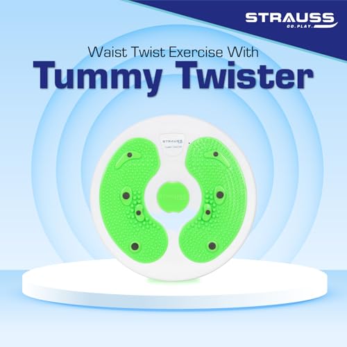 STRAUSS Tummy Twister | Tummy Trimmer, Abs Roller & Shaper for Women & Men | Exercise Machine with Non-Slip Surface | Ideal Equipment for Home Workouts (Green) - Image 2