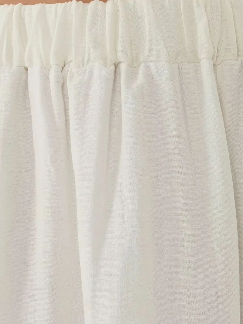 Hiccup White High Waist A-Form Maxi Skirt with Slit for Women | Best Price UAE