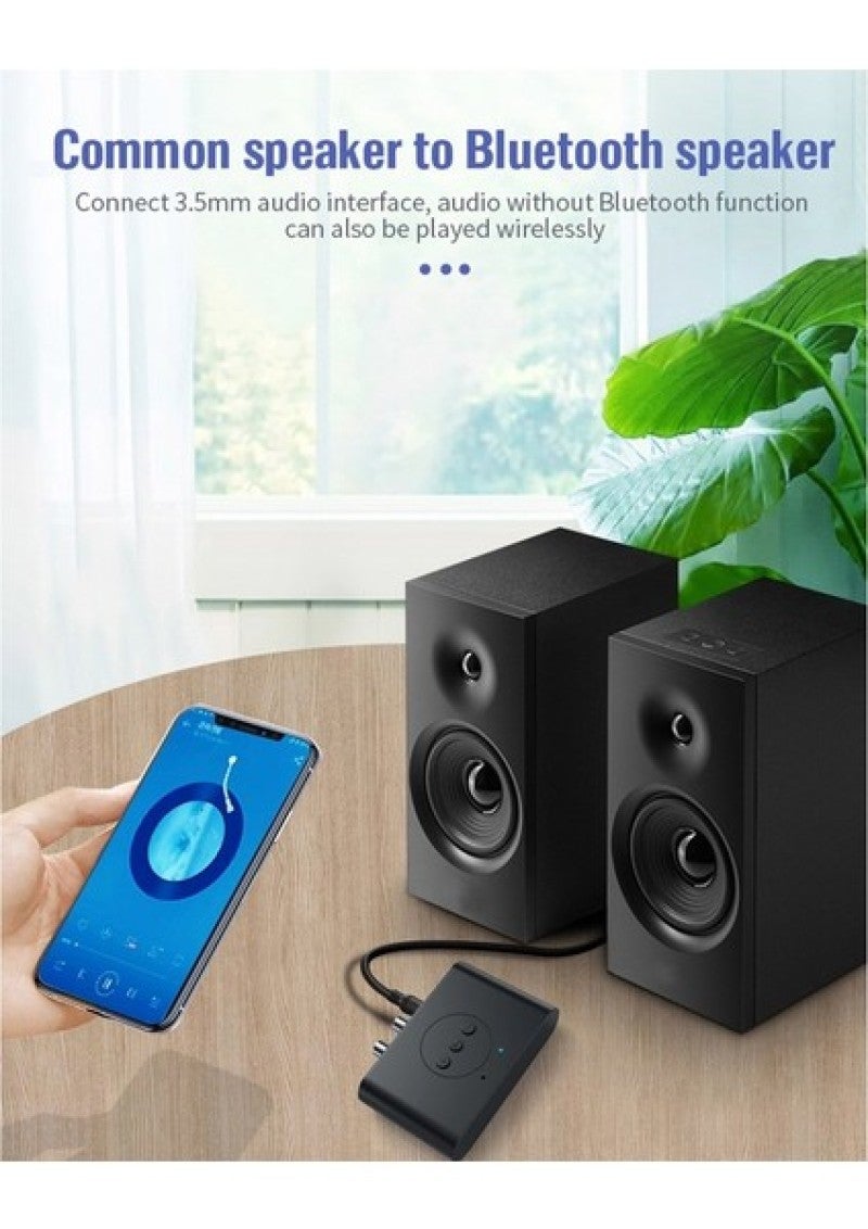 Bluetooth 5.0 Receiver: Black Compact Design - 33ft Signal Range Hi-fi Sound Quality for Car Stereo Home Audio Systems - Image 3
