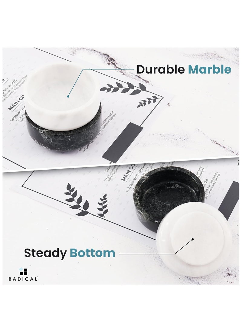 RADICALn Marble Sauce Cups 3.5'' Inches Black and White Handmade Ramiken Sauce Bowls and Dipping Sauce Cups Ideal Soy Sauce Dish for Plates Mini Dipping Bowls Sauce Cups  - Image 3