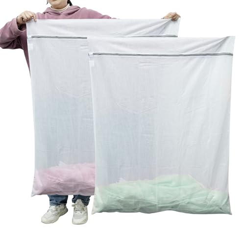 GOGOODA 2 Pack Extra Large Mesh Laundry Bag 43 x 35 in – XXXXL Washing Bag for Bedding, Blankets, Clothes, Pet Items, Travel & Storage – Washer Protector Bag for Washing Machine - Image 1