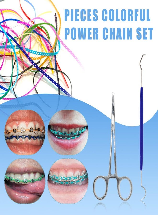 SEAVERRS سلسلة تقويم أسنان بطول 20 سم، سلسلة مطاطية متصلة بـ 24 لونًا مع أداة، أربطة تقويم أسنان قابلة لإعادة الاستخدام للمراهقين والبالغين، ملحق للعناية بالفم يمكنك تركيبه بنفسك - Image 2
