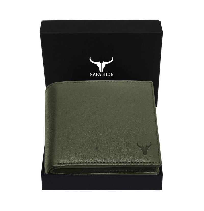 NAPA HIDE Metal Card Holder for Men & Women | RFID Blocking Stainless Steel Visiting & Credit Card Case | Sleek Pocket Wallet with Lock (Metal Finish) (Green) - Image 1