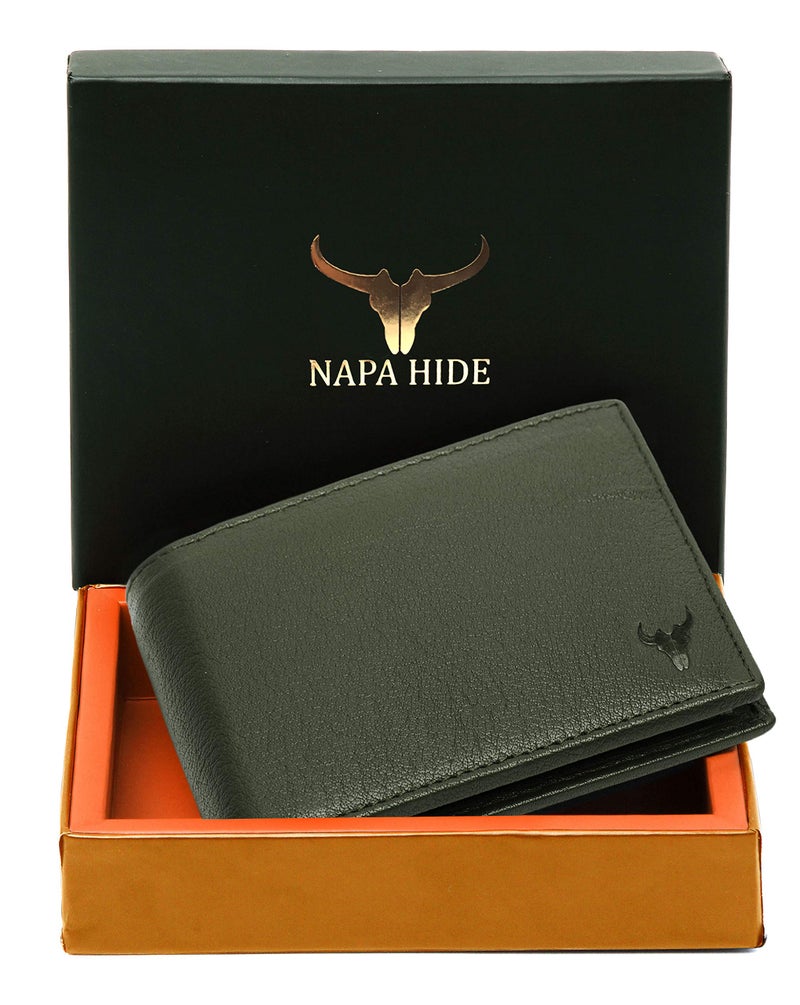 NAPA HIDE Metal Card Holder for Men & Women | RFID Blocking Stainless Steel Visiting & Credit Card Case | Sleek Pocket Wallet with Lock (Metal Finish) (Green) - Image 2