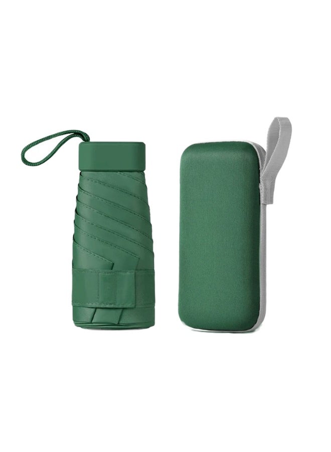 مظلة سفر صغيرة مع حقيبة، مظلة محمولة خفيفة الوزن ومقاومة للرياح للنساء والرجال والأطفال