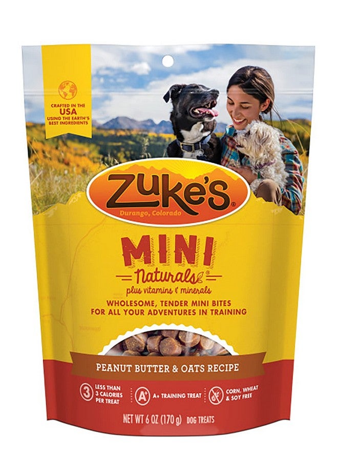 Zuke's Mini Naturals Adult Dog Training Treats, Peanut Butter & Oats Recipe With Vitamins & Minerals, A+ Training Treats For Adult Dogs, 6 Oz Bag (Pack Of 3) - Image 2