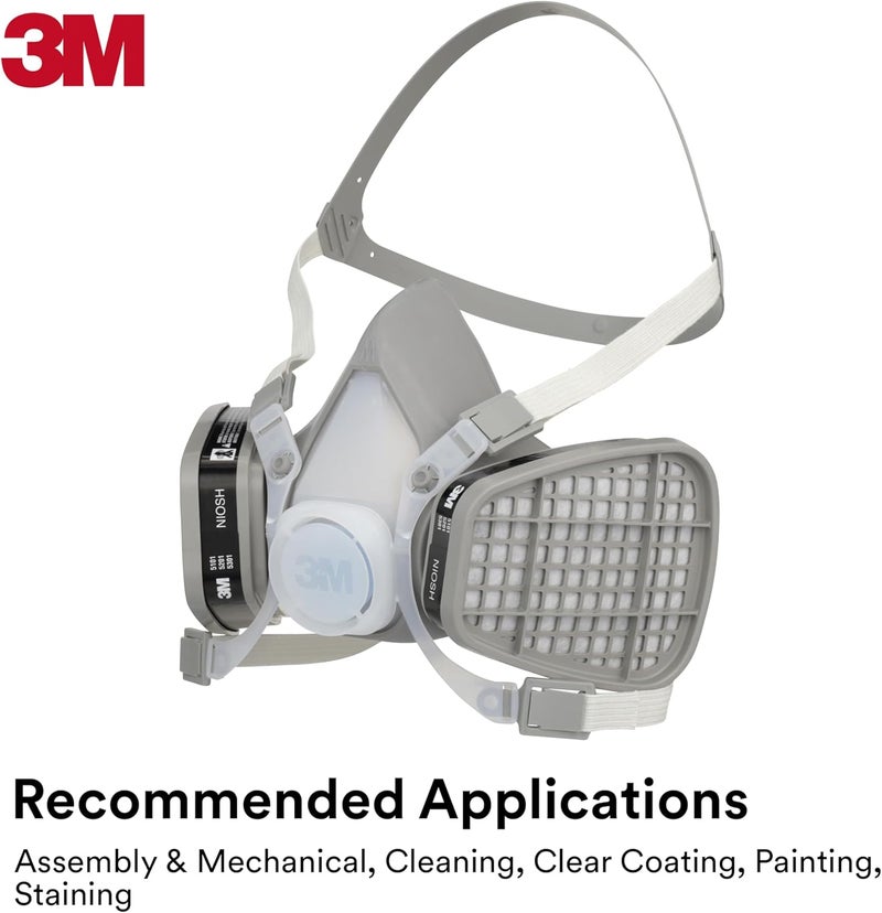 3M Half Facepiece Disposable Respirator, Organic Vapor, NIOSH Approved, Lightweight, Pre-assembled, No Maintenance - Image 5