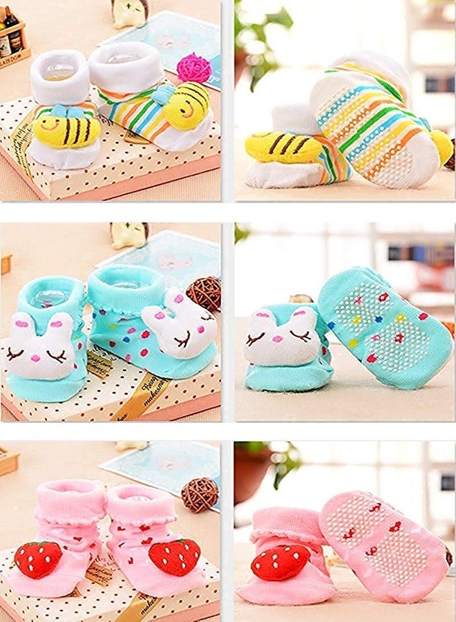 EIO® New Born Baby Socks Booties Unisex Multicolor(Random Design/Color) (Pack of 4) - Image 4