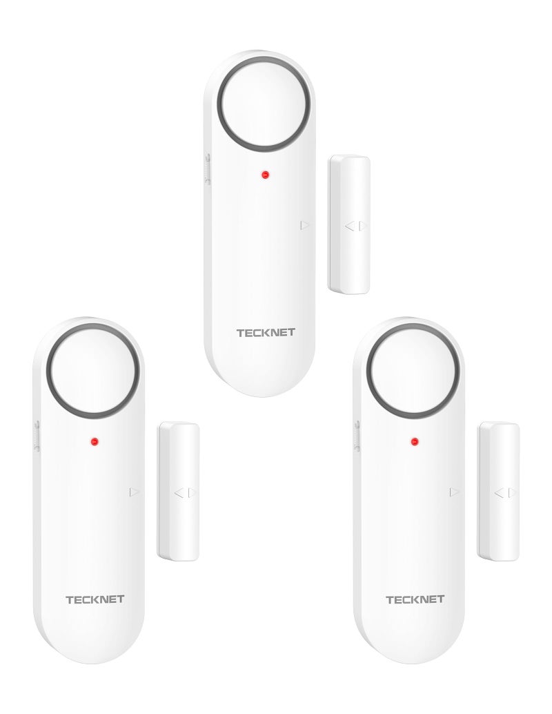 TECKNET Door Alarms When Opened, Window Door Alarm for Kids Safety, 2-in-1 Alarm & Chime, Door Sensor for Home Security, 3-Level Volume Control, Window Alarms for Garages, Apartment, 3Pcs - Image 1
