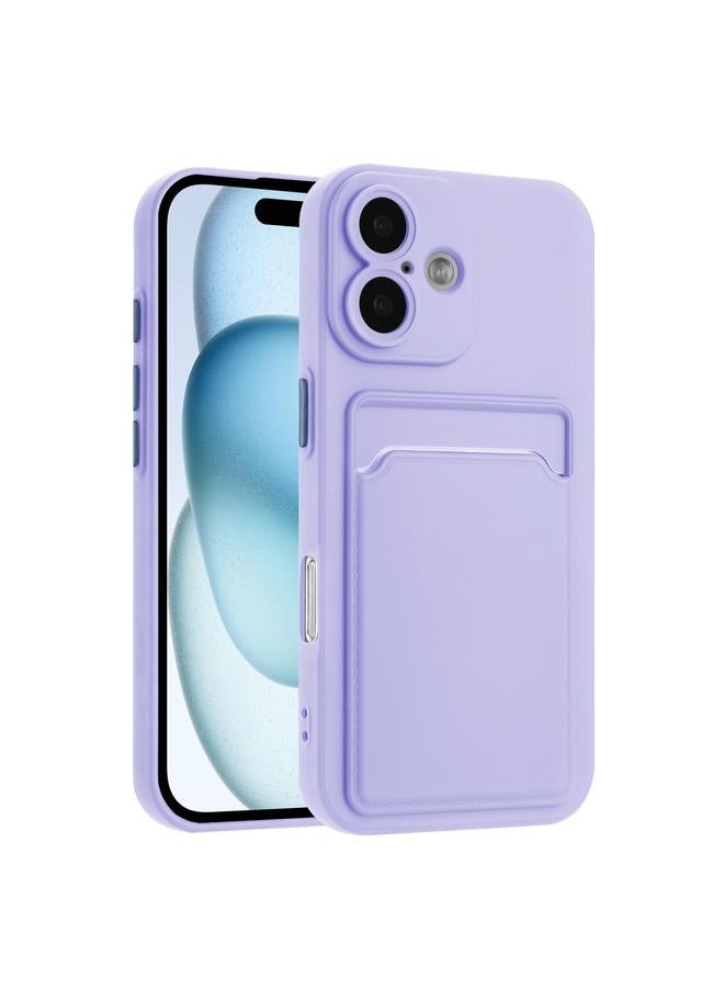 اس-توب جراب لهاتف iPhone 16 Plus مصنوع من مادة TPU ذات ملمس جلدي مع أزرار بلون متباين - Image 1