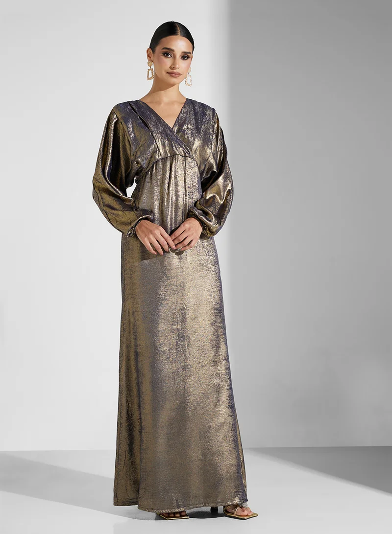 Golden Apple Metallic Maxi Dress