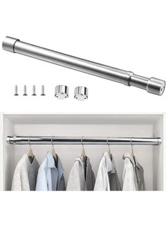 MahMir Stainless Steel Extendable Rod ,Clothes Rail Pole with End Sockets & Screws and Rust Resistant for Wardrobe, Shower, Balcony, Windows (  56 - 100cm )  - Image 1