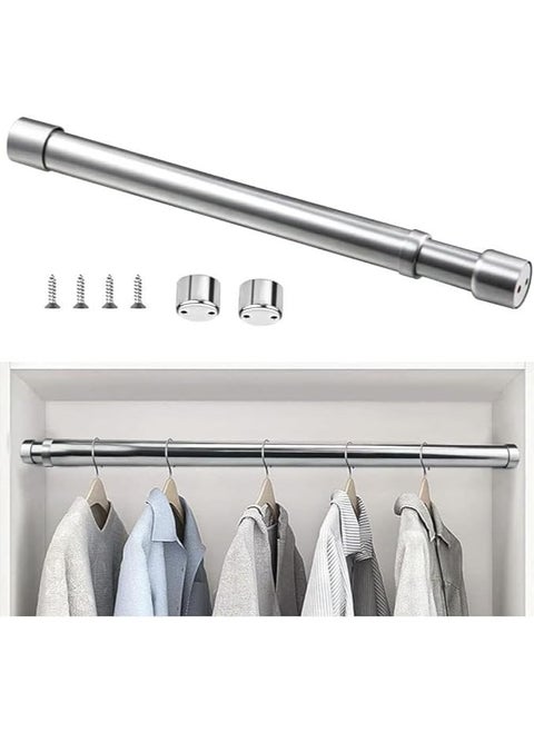 Stainless Steel Extendable Rod ,Clothes Rail Pole with End Sockets & Screws and Rust Resistant for Wardrobe, Shower, Balcony, Windows (  56 - 100cm )