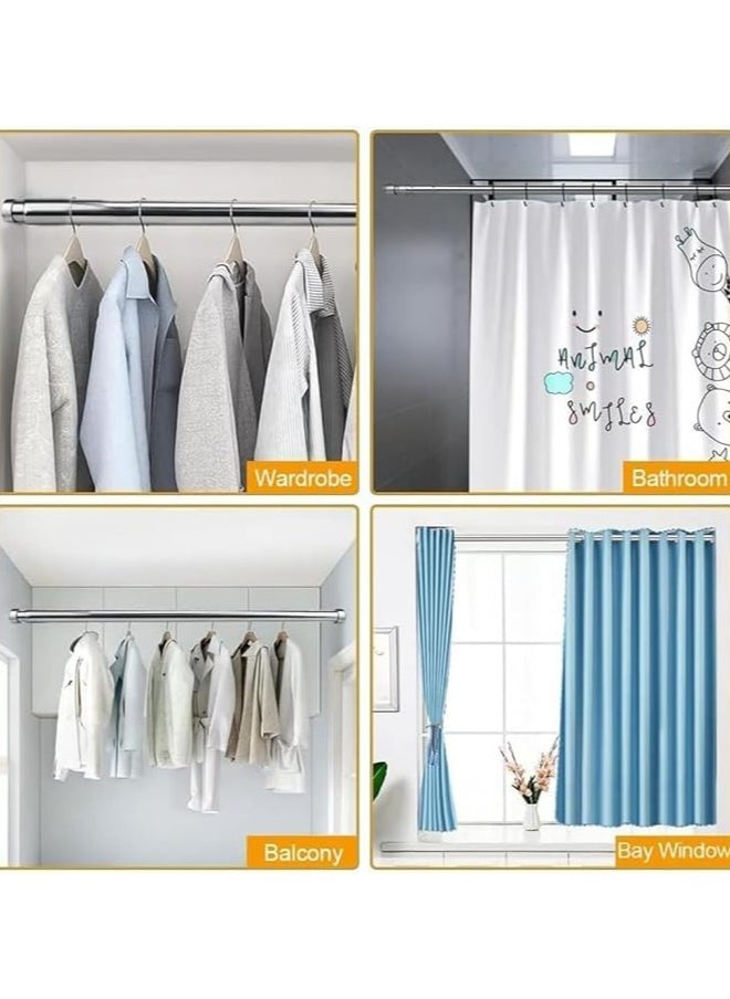 MahMir Stainless Steel Extendable Rod ,Clothes Rail Pole with End Sockets & Screws and Rust Resistant for Wardrobe, Shower, Balcony, Windows (  56 - 100cm )  - Image 3