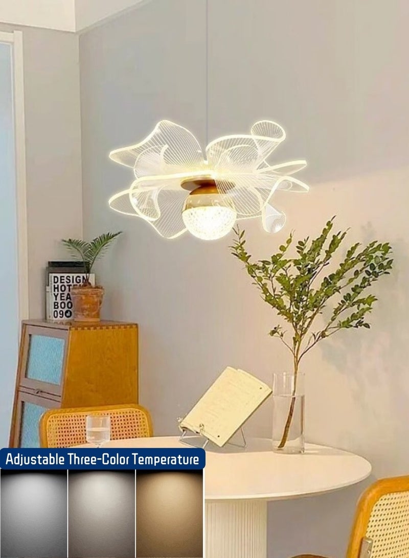 Trending Lights  chandeliers, led lights, Adjustable Three-Color Temperature, Modern and simple decoration lights, Curled Leaf Night Light, Applicable to Living room, bedroom - Image 3