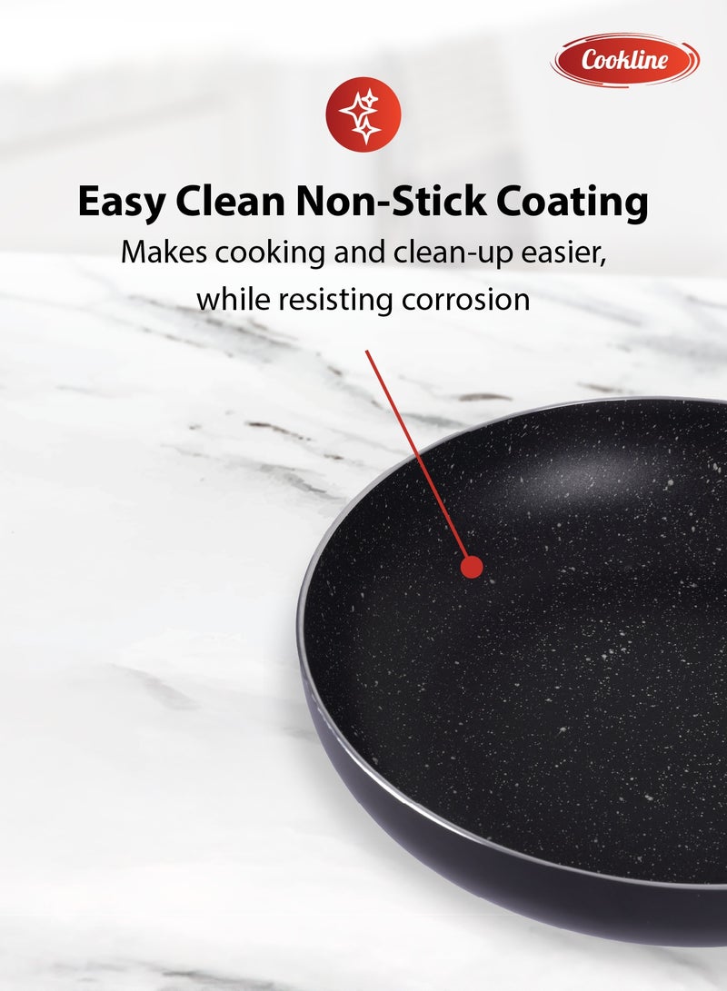 Cookline Pressed Aluminum Nonstick Fry Pan with Induction Bottom 30cm, Black with White Dots - Image 5