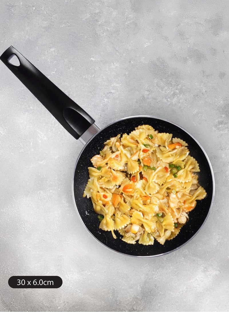 Cookline Pressed Aluminum Nonstick Fry Pan with Induction Bottom 30cm, Black with White Dots - Image 2