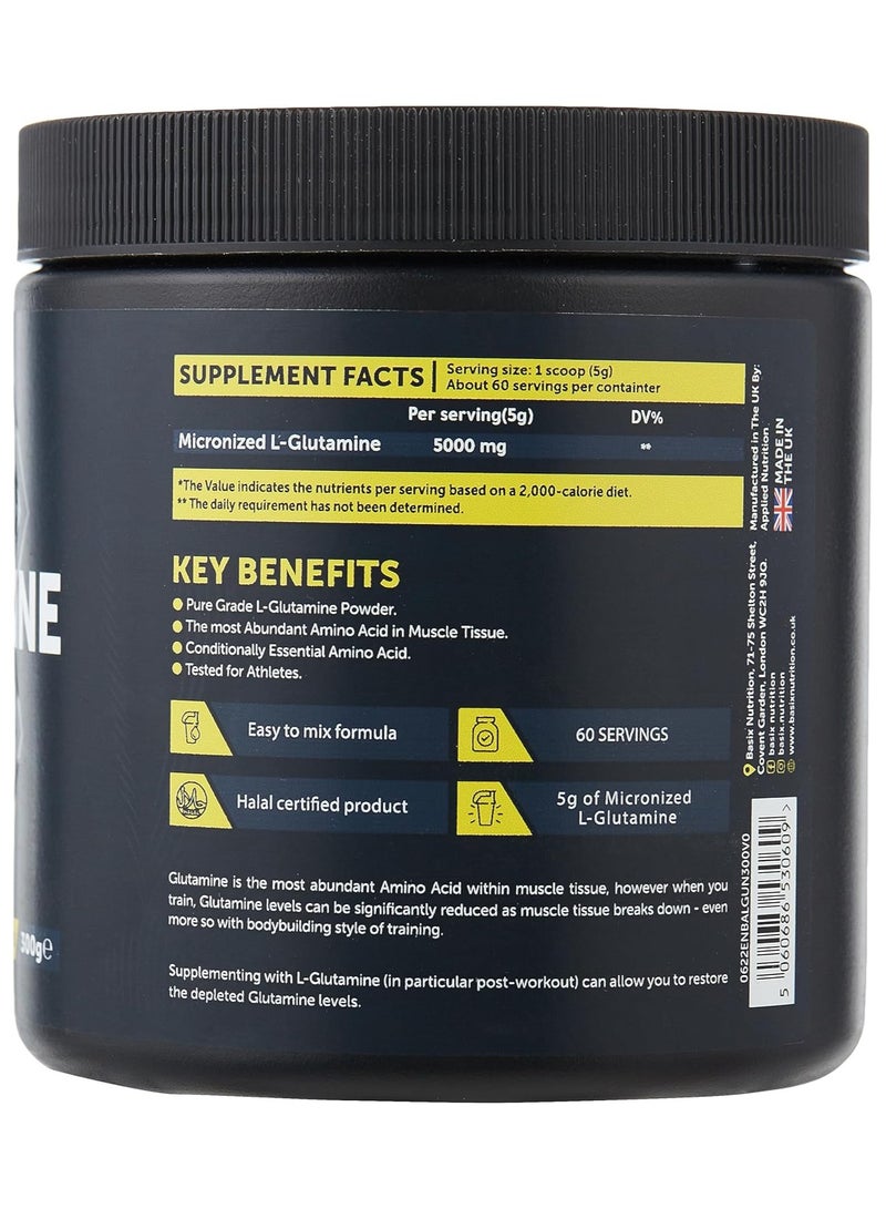 Basix L-Glutamine Powder 300g Unflavored 60 Serving - Image 2