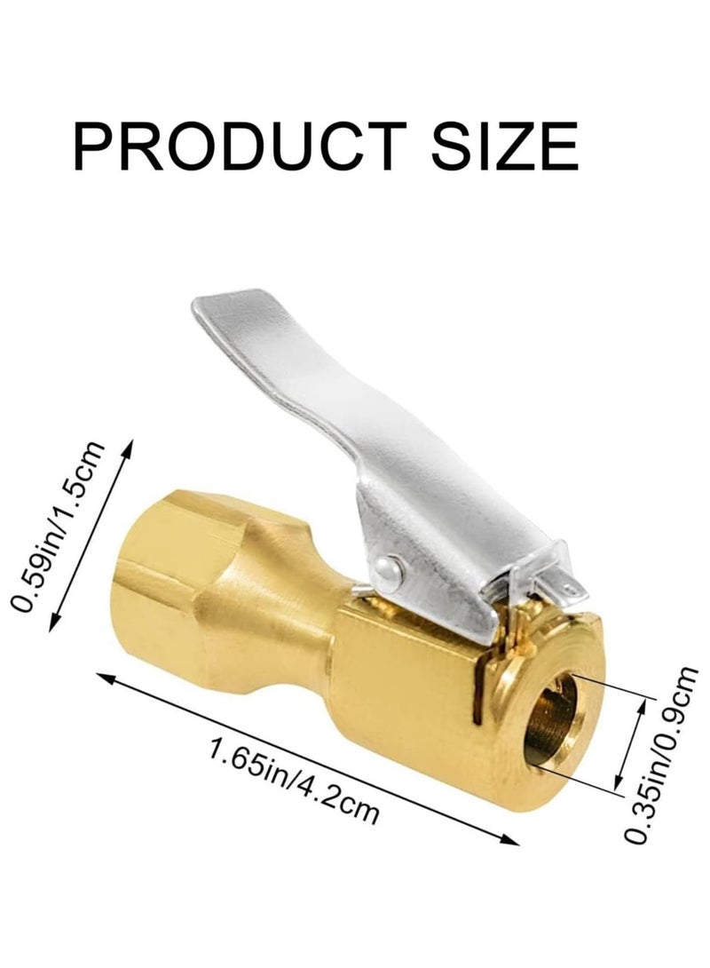 Air Chucks Durable 2 Pack Twist-on Tire Chuck, Thickened Heavy Duty Brass Air Nozzle, Closed Flow Tire Chuck,Lock on Tire Inflator Chuck with Clip for Inflator Gauge Compressor Accessories - Image 5