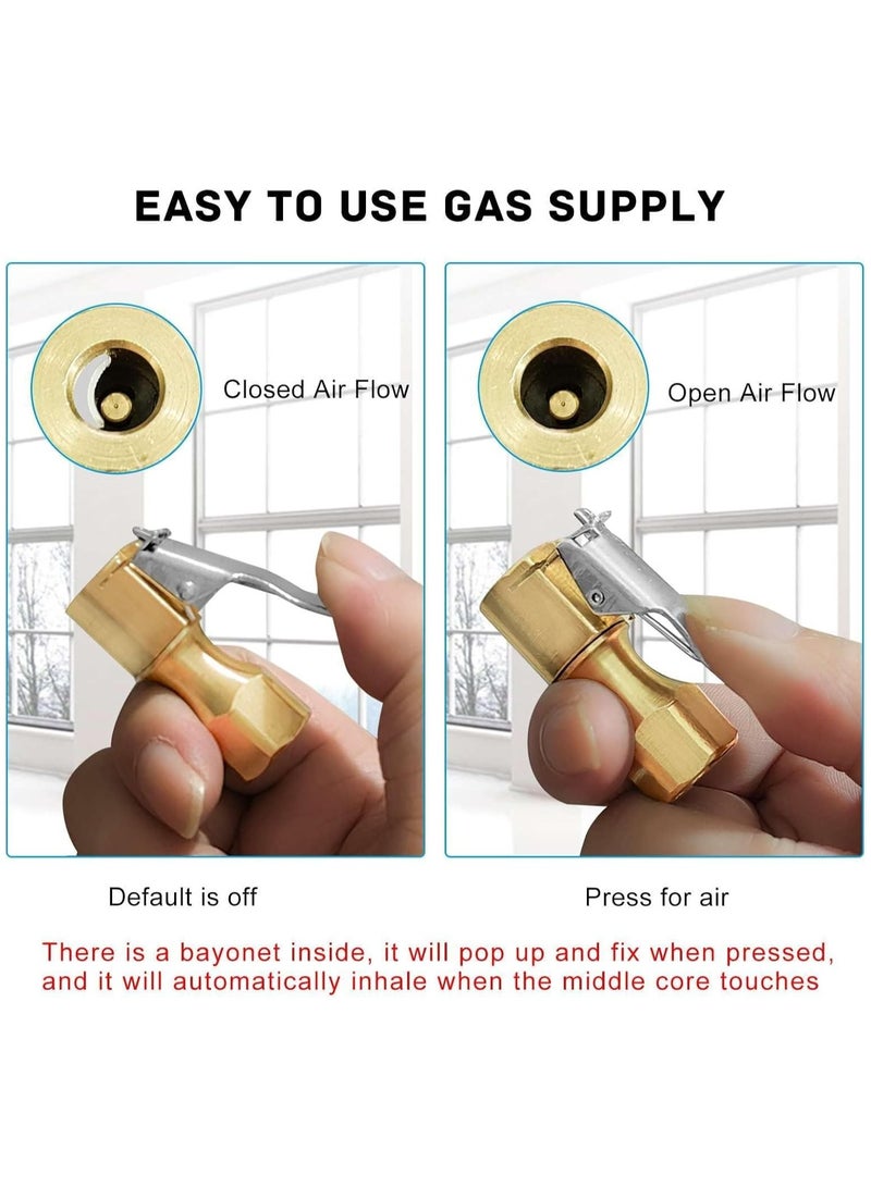 Air Chucks Durable 2 Pack Twist-on Tire Chuck, Thickened Heavy Duty Brass Air Nozzle, Closed Flow Tire Chuck,Lock on Tire Inflator Chuck with Clip for Inflator Gauge Compressor Accessories - Image 3