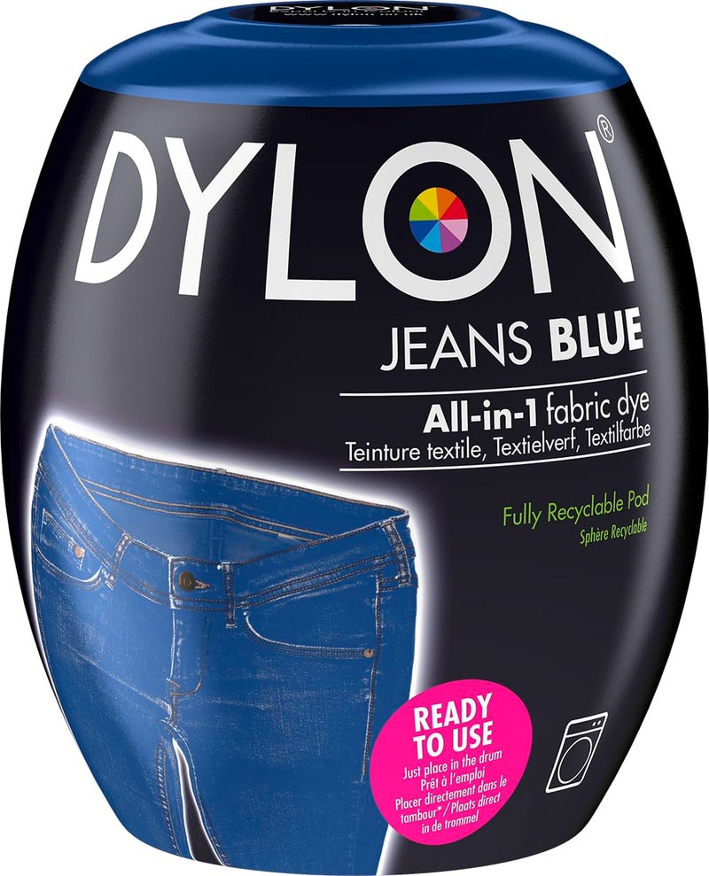 Dylon Washing Machine Fabric Dye Pod for Clothes & Soft Furnishings, 350g â€“ Jeans Blue - Image 1