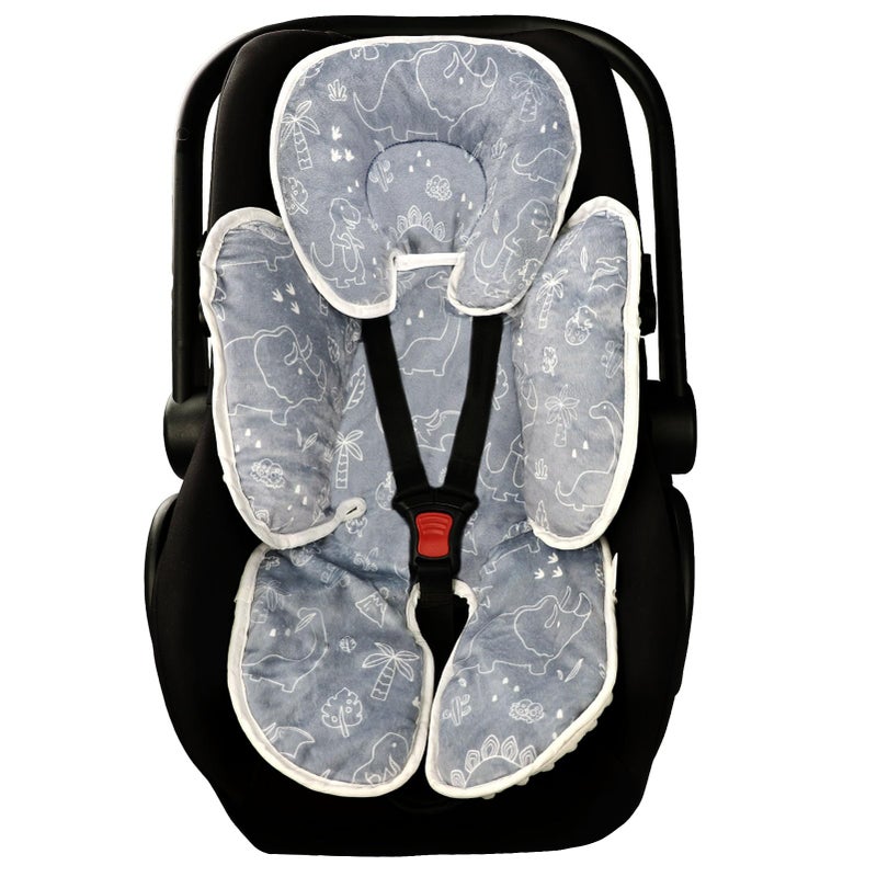 DILIMI Baby Car Seat Head and Body Support 2in1 Infant Car Seat Insert Soft Cushion for Car Seat Stroller Bouncers Dinosaur