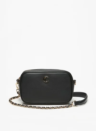 لو كونفورت Le Confort Solid Crossbody Bag with Detachable Strap and Zip Closure